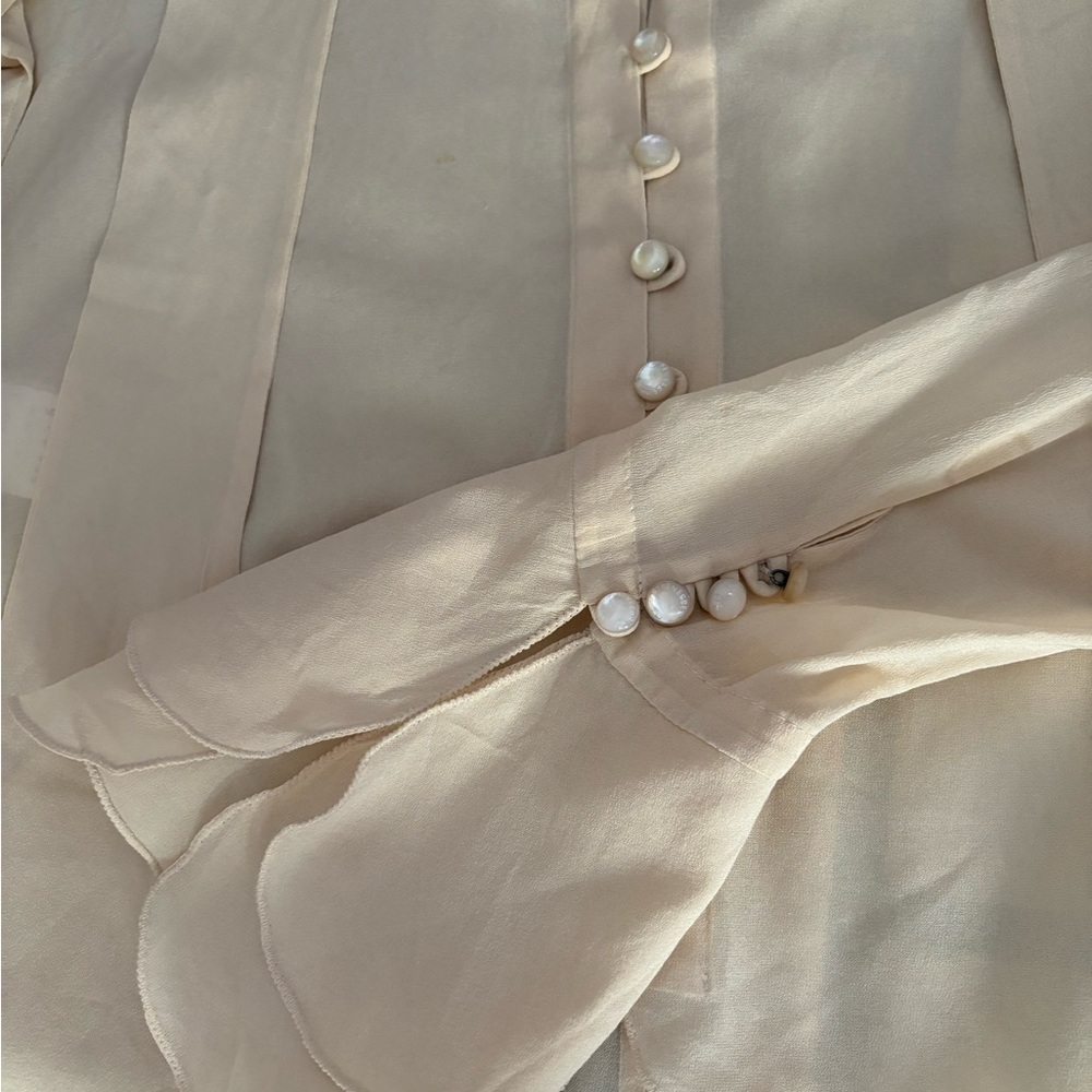 Women's Strenesse by Gabriele Strehle Button Down Silk Blouse - Size 6 - Picture 5 of 8